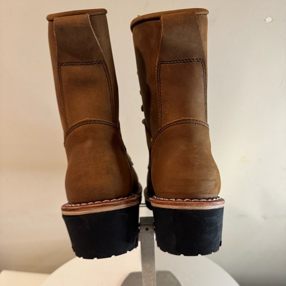 Tree Climbing/ Riding Brown logger Men’s Full Grain Leather Upper Boots - Picture 4 of 7